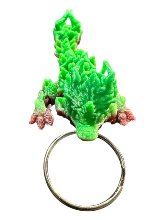 Articulated Dragon Keychain Green