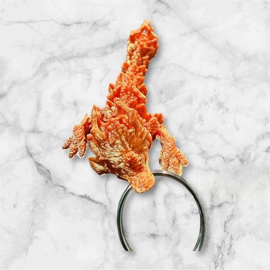 Articulated Dragon Keychain Orange